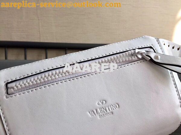 Replica Valentino Free Rockstud Spike Belt Bag White 8