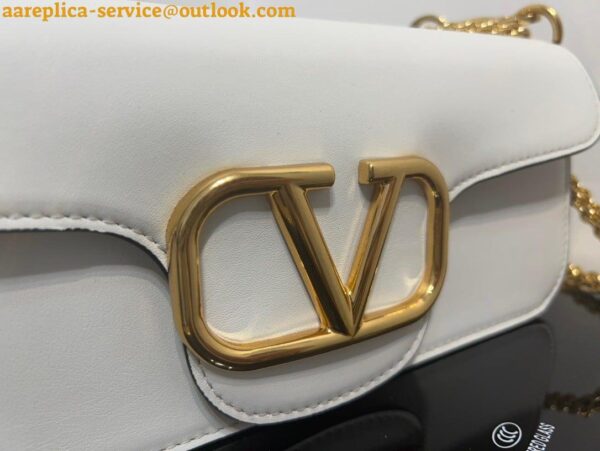 Replica Valentino Loco Large Shoulder Bag In White Calfskin 5