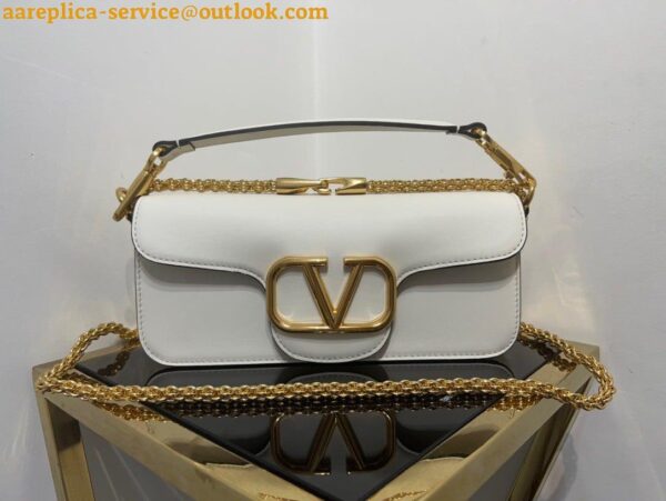 Replica Valentino Loco Large Shoulder Bag In White Calfskin 9