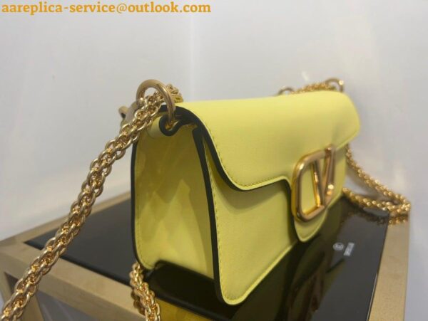 Replica Valentino Loco Large Shoulder Bag In Yellow Calfskin 5