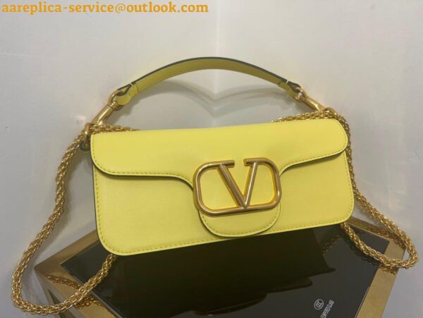 Replica Valentino Loco Large Shoulder Bag In Yellow Calfskin 6