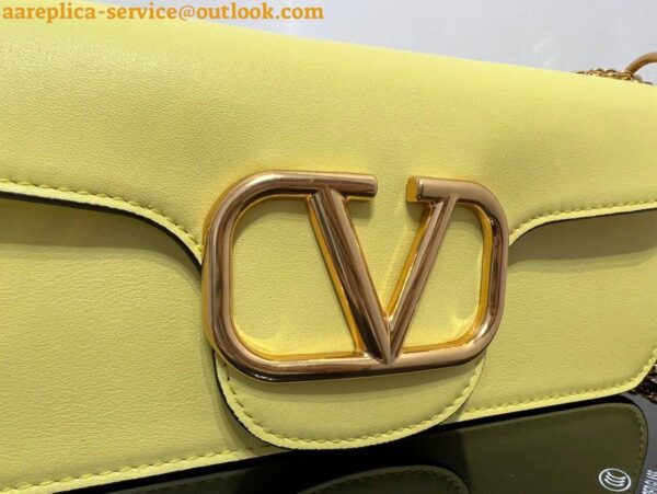 Replica Valentino Loco Large Shoulder Bag In Yellow Calfskin 8