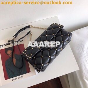 Replica Valentino Garavani Candystud Leather Clutch Black 2