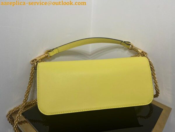 Replica Valentino Loco Large Shoulder Bag In Yellow Calfskin 9