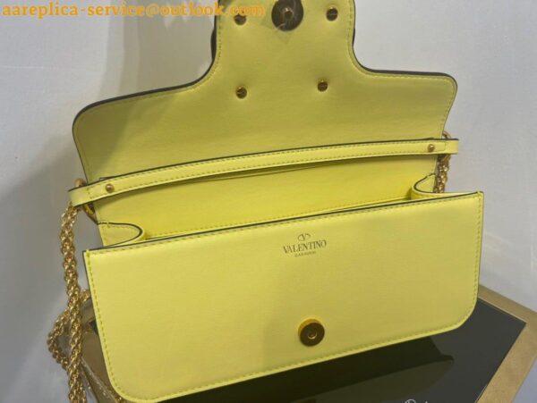 Replica Valentino Loco Large Shoulder Bag In Yellow Calfskin 10