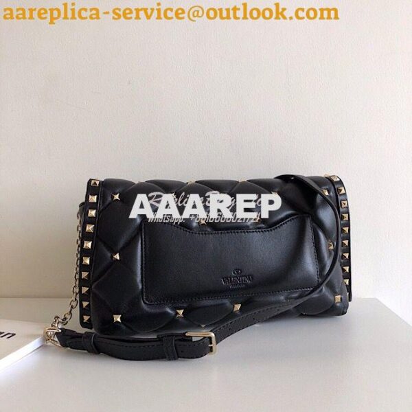 Replica Valentino Garavani Candystud Leather Clutch Black 7