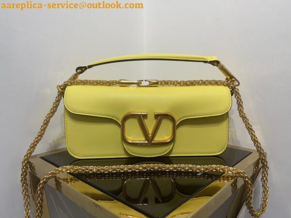 Replica Valentino Loco Large Shoulder Bag In Yellow Calfskin 13