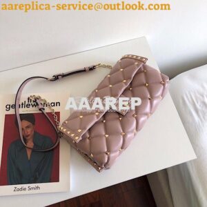 Replica Valentino Garavani Candystud Leather Clutch Dusty Pink 2