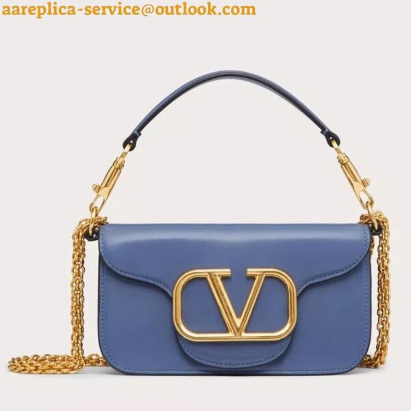 Replica Valentino Loco Small Shoulder Bag In Blue Calfskin 3