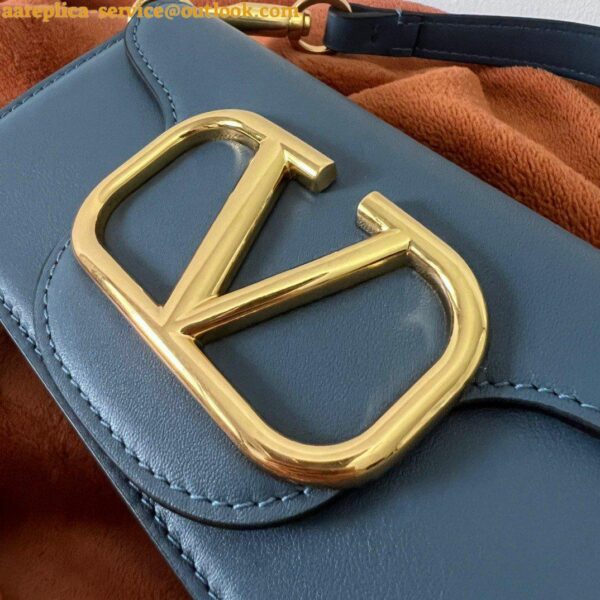 Replica Valentino Loco Small Shoulder Bag In Blue Calfskin 5