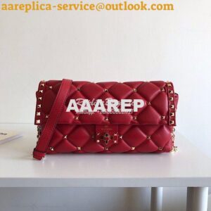 Replica Valentino Garavani Candystud Leather Clutch Red