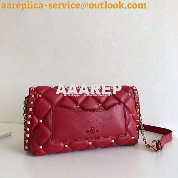 Replica Valentino Garavani Candystud Leather Clutch Red 6