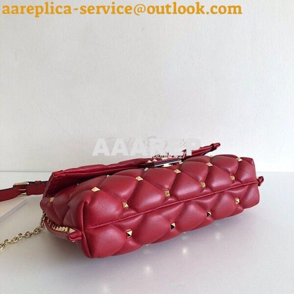 Replica Valentino Garavani Candystud Leather Clutch Red 7