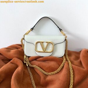 Replica Valentino Loco Small Shoulder Bag In White Calfskin