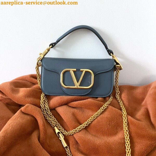 Replica Valentino Loco Small Shoulder Bag In Blue Calfskin 13