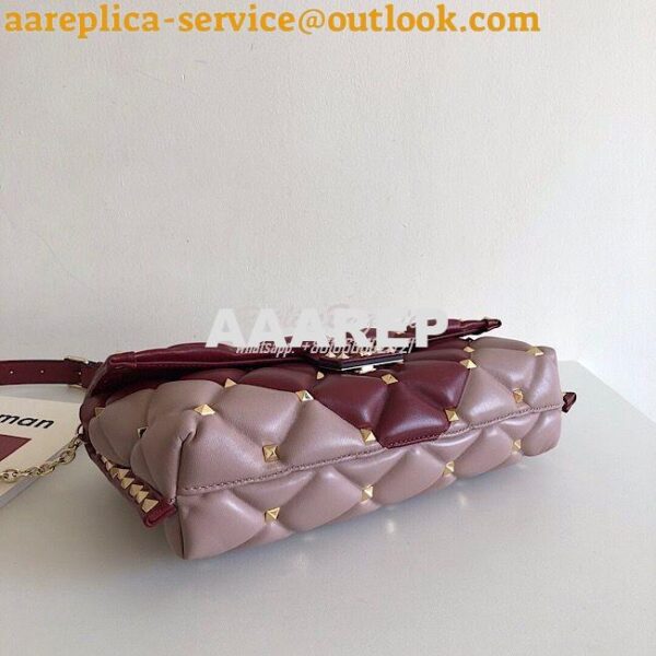 Replica Valentino Garavani Candystud Leather Clutch Wine 6