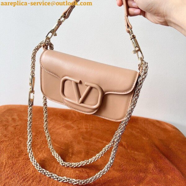 Replica Valentino Small Loco Shoulder Bag in Powder Beige Leather 6