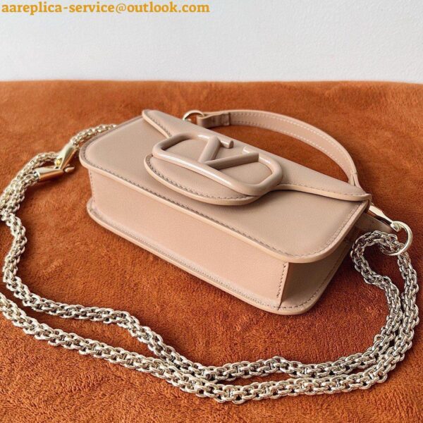 Replica Valentino Small Loco Shoulder Bag in Powder Beige Leather 8