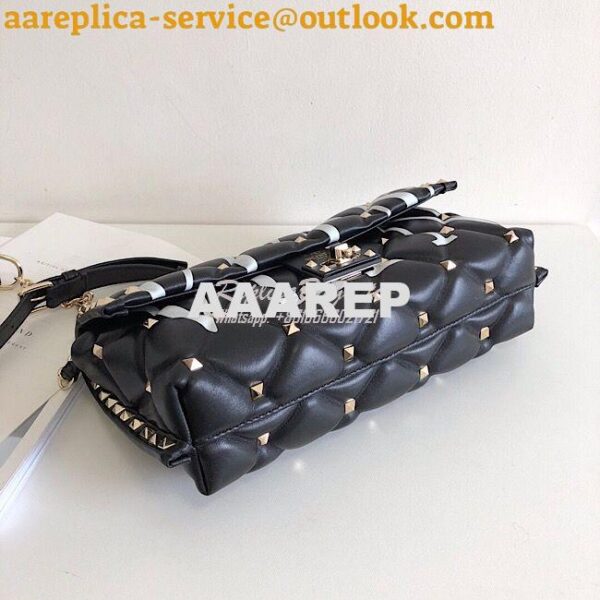 Replica Valentino Garavani Candystud Leather Clutch with VLTN Black 7