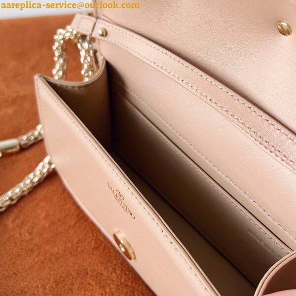 Replica Valentino Small Loco Shoulder Bag in Powder Beige Leather 10