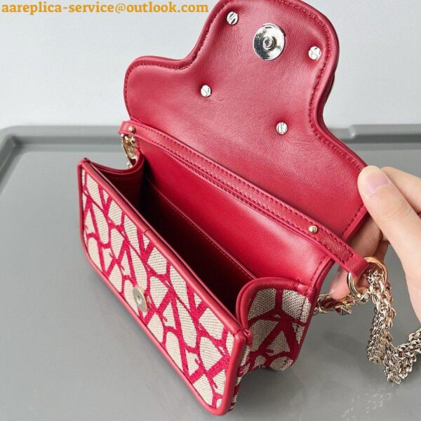 Replica Valentino Small Loco Shoulder Bag in Red Toile Iconographe 5