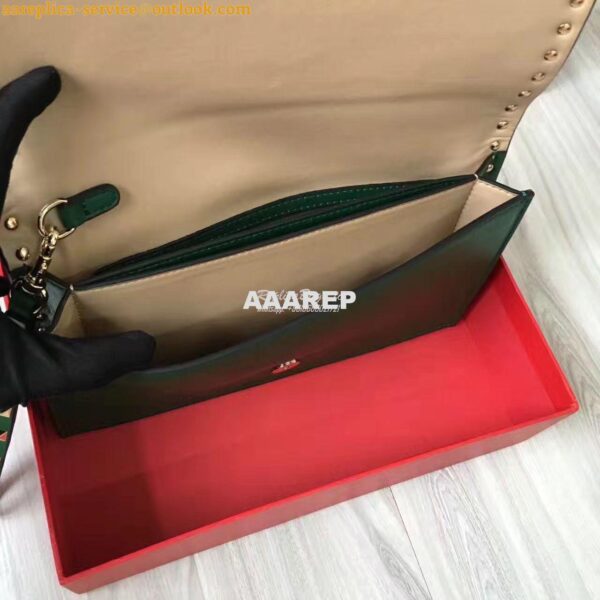 Replica Valentino Garavani Rockstud Flap Wristlet Clutch Bag Green 7