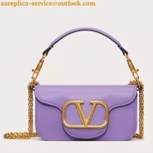 Replica Valentino Small Loco Shoulder Bag in Wisteria Calfskin