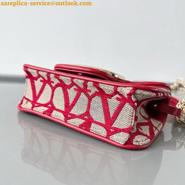 Replica Valentino Small Loco Shoulder Bag in Red Toile Iconographe 9