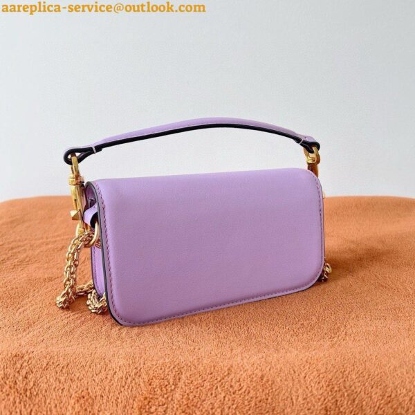 Replica Valentino Small Loco Shoulder Bag in Wisteria Calfskin 5