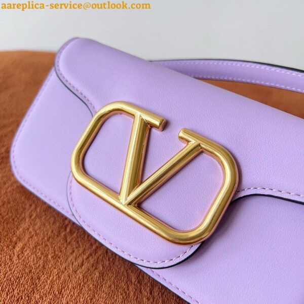 Replica Valentino Small Loco Shoulder Bag in Wisteria Calfskin 6