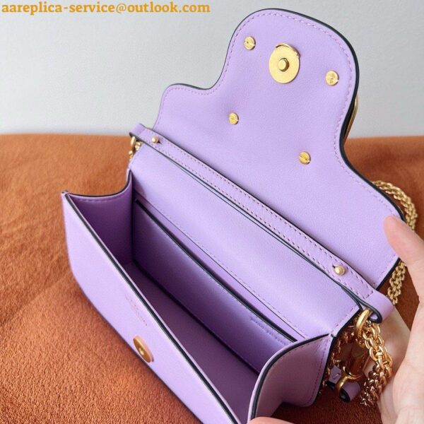 Replica Valentino Small Loco Shoulder Bag in Wisteria Calfskin 8