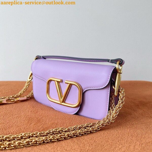 Replica Valentino Small Loco Shoulder Bag in Wisteria Calfskin 10