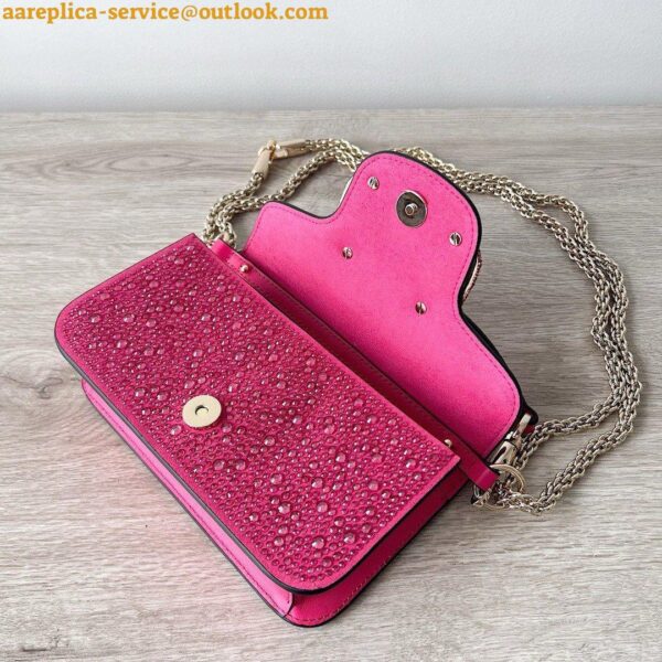 Replica Valentino Small Loco Shoulder Bag with Rhinestone Applique 10