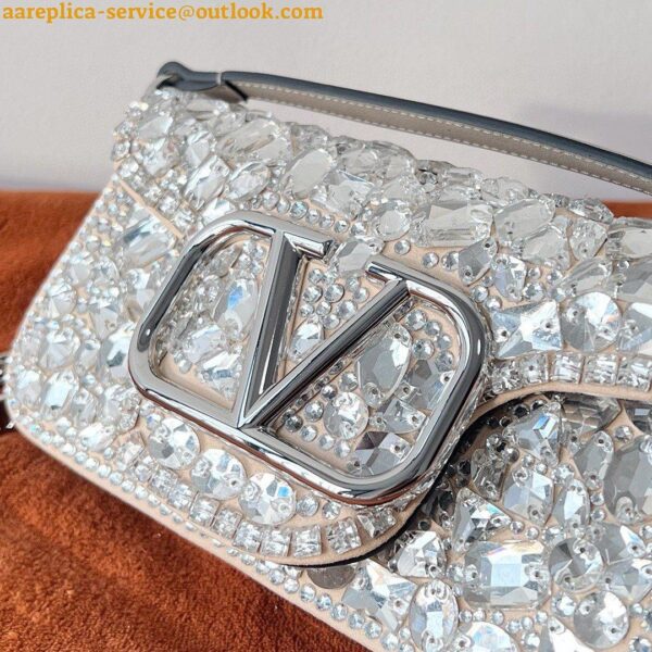 Replica Valentino Small Loco Shoulder Bag with Silver Crystals 8