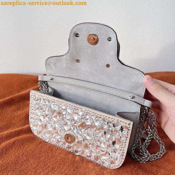 Replica Valentino Small Loco Shoulder Bag with Silver Crystals 9