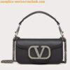 Replica Valentino Small Loco Shoulder Pink Bag with Rhinestone Applique