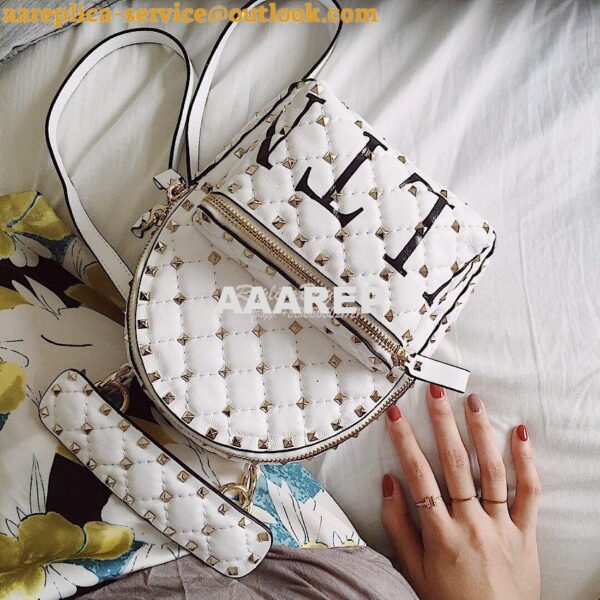 Replica Valentino Garavani Rockstud Mini VLTN Spike.IT Leather Backpac 11