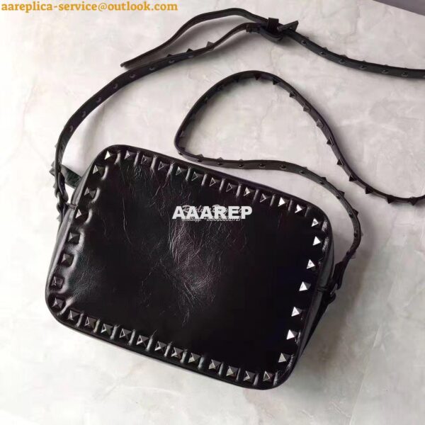 Replica Valentino Garavani Rockstud Rolling Noir Cross Body Bag with c 4