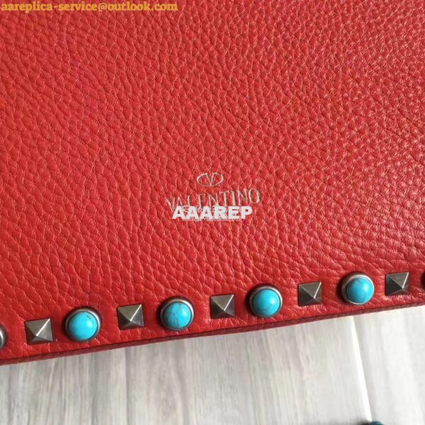 Replica Valentino Garavani Rockstud Rolling Tote Bag Red 5