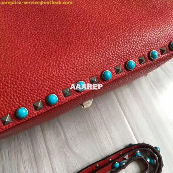 Replica Valentino Garavani Rockstud Rolling Tote Bag Red 6