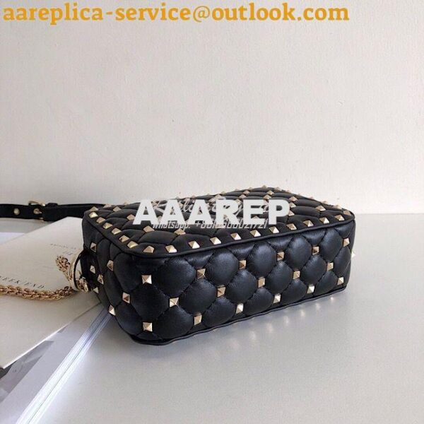 Replica Valentino Garavani Rockstud Spike Camera Bag Black 3