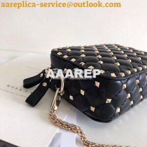 Replica Valentino Garavani Rockstud Spike Camera Bag Black 2