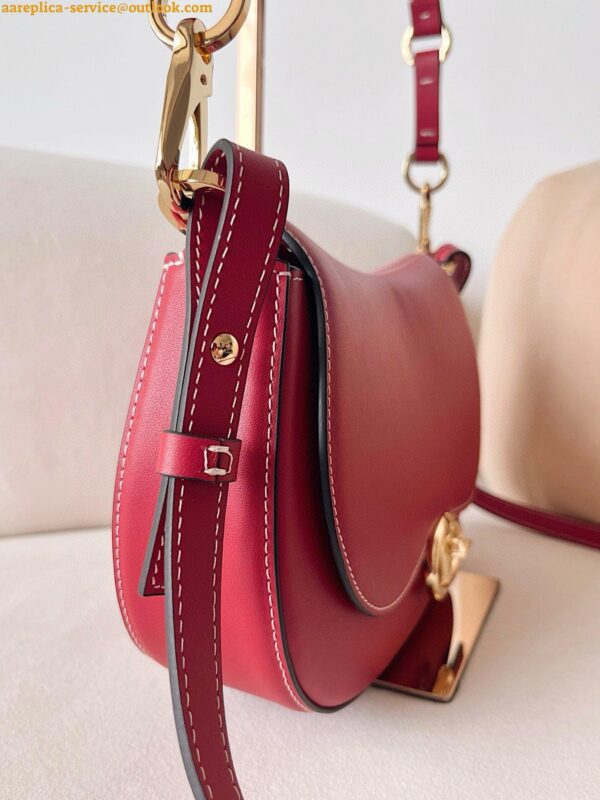 Replica Valentino Garavani Ohval Small Shoulder Bag in Red Calfskin 6