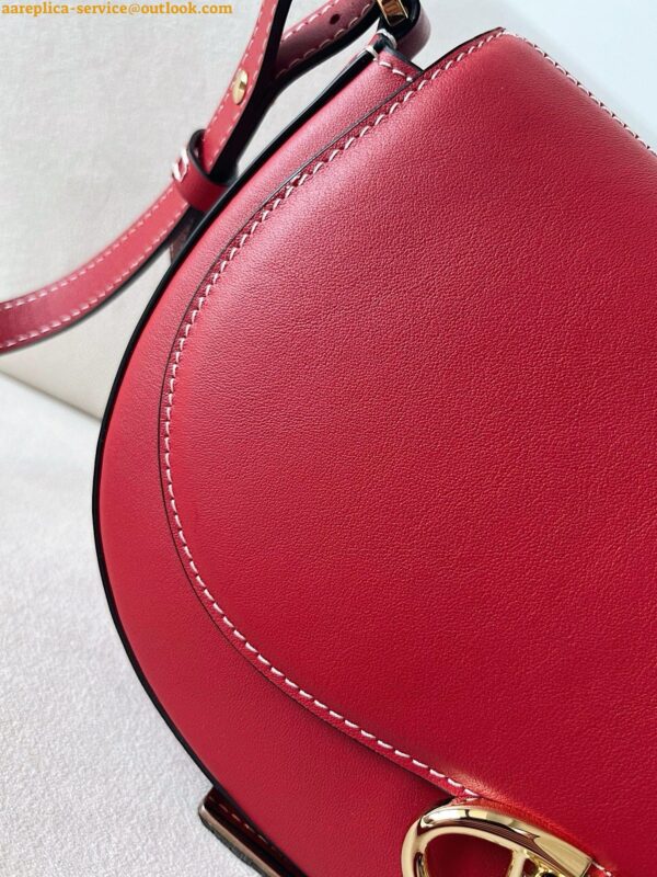 Replica Valentino Garavani Ohval Small Shoulder Bag in Red Calfskin 12