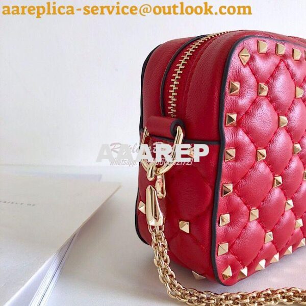 Replica Valentino Garavani Rockstud Spike Camera Bag Red 4