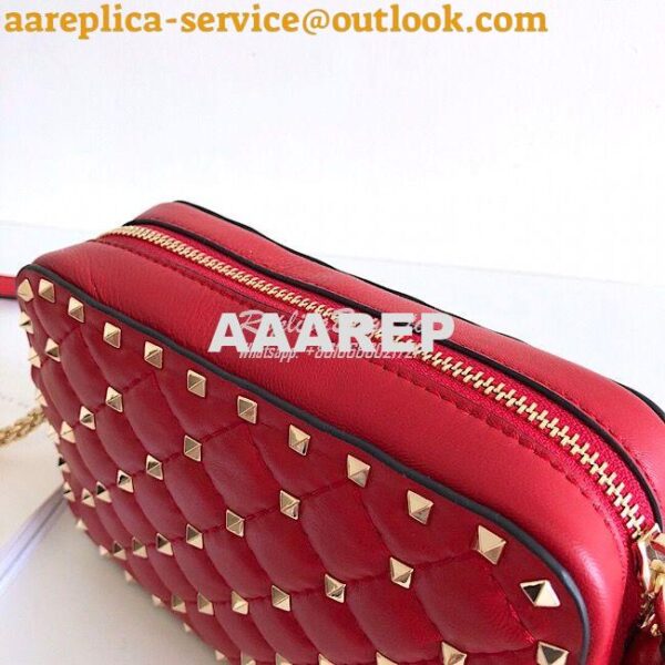 Replica Valentino Garavani Rockstud Spike Camera Bag Red 6