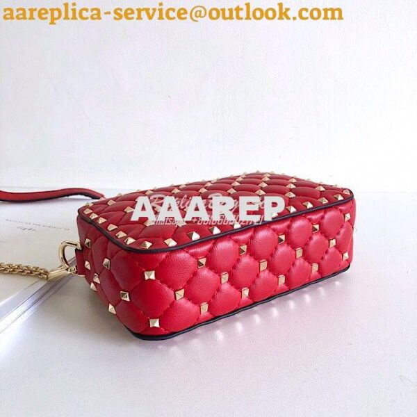 Replica Valentino Garavani Rockstud Spike Camera Bag Red 8