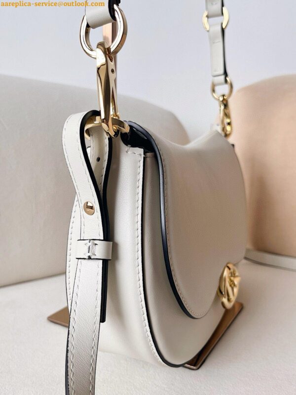 Replica Valentino Garavani Ohval Small Shoulder Bag in White Calfskin 7