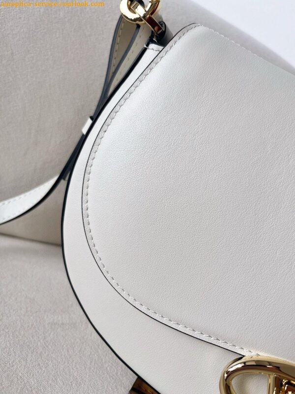 Replica Valentino Garavani Ohval Small Shoulder Bag in White Calfskin 8