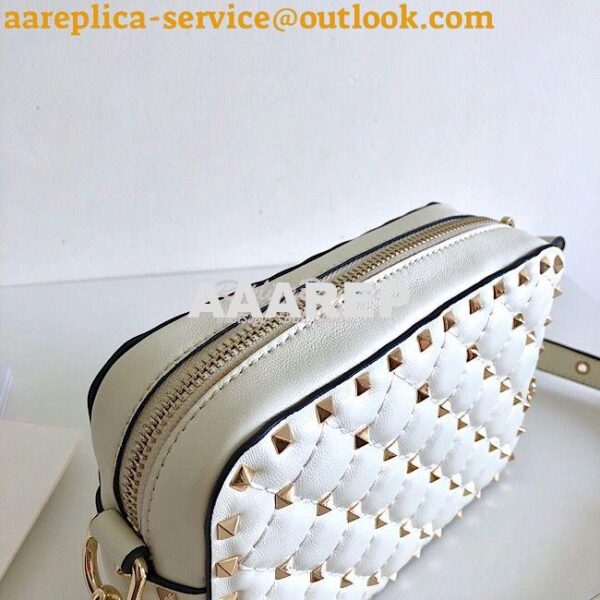 Replica Valentino Garavani Rockstud Spike Camera Bag White 5